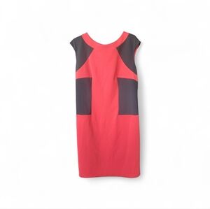 Elegant Red and Black Colorblock Dress